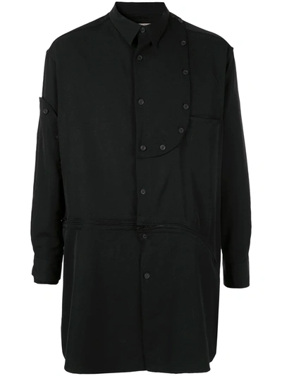 Yohji Yamamoto Bottom Zip Detachable Shirt In Black