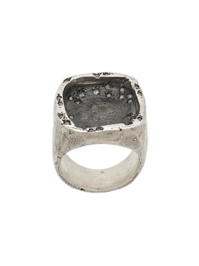 Tobias Wistisen Exposed Set Crystal Ring In Metallic