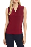 Anne Klein Triple Pleat Tank In Cordovan