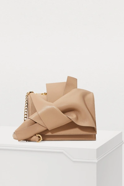 N°21 Large Leather Bow Shoulder Bag In Pink