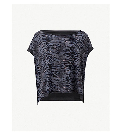 Allsaints Tyger Pina Cotton-jersey T-shirt In Washed Black