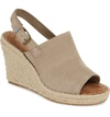 Toms Monica Slingback Wedge In Desert Taupe Suede