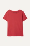Nili Lotan Brady Distressed Cotton-jersey T-shirt In Red