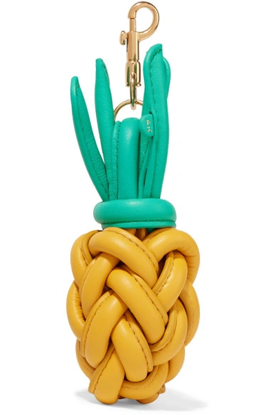 Anya Hindmarch Pineapple Leather Bag Charm In Yellow