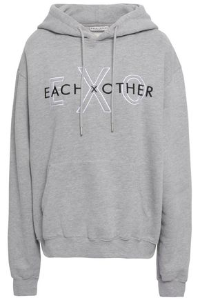 Each X Other Woman Embroidered French Cotton Terry Hoodie Stone Modesens