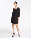 Ann Taylor Petite Lantern Sleeve Cutout Shift Dress In Black