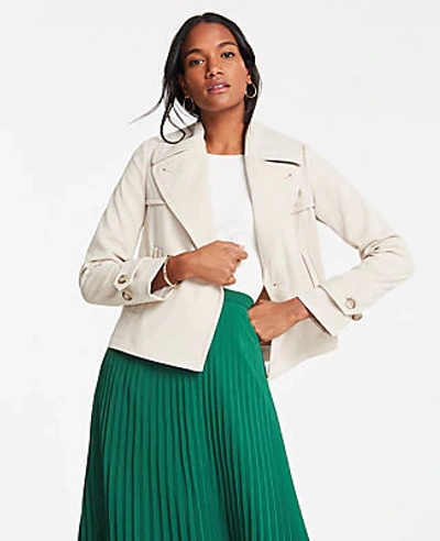 Ann Taylor Petite Short Trench Coat In Light Stone | ModeSens