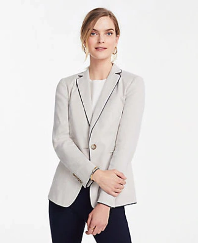 Ann Taylor The Petite Hutton Blazer In Linen Blend In Sandy Neutral