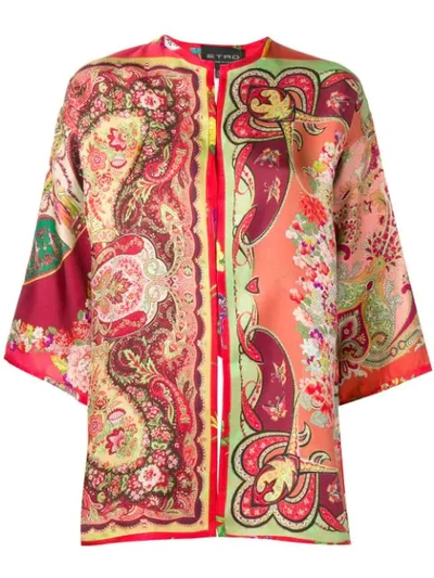 Etro Kesa Reversible Paisley-floral Print Kimono In 600 Multicolor