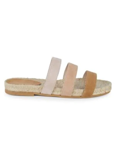 Saks Fifth Avenue Peggy Strappy Suede Espadrille Slides In Neutral