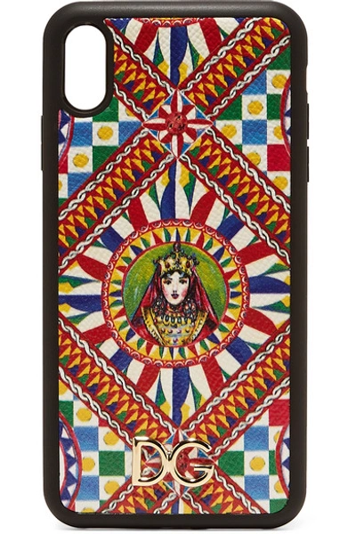 Dolce & Gabbana Printed Textured-leather Iphone Xs Max Case In Red