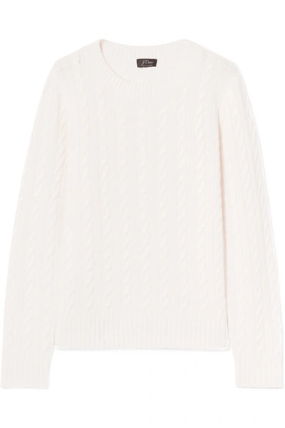 Jcrew Cable-knit Cashmere Sweater In Cream