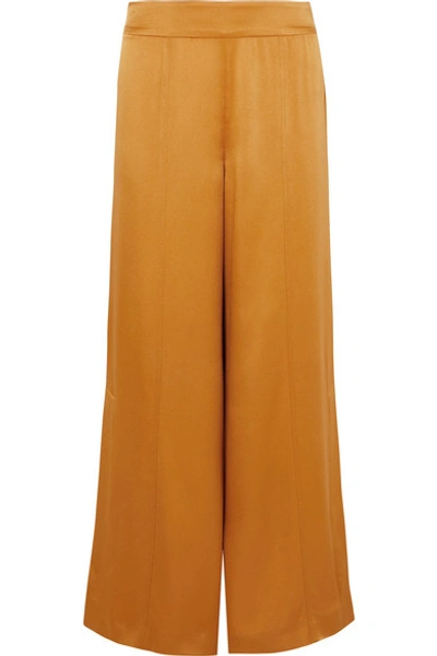 Arje Satin Wide-leg Trousers In Saffron