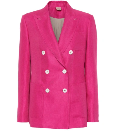 Max Mara Egadi Linen Blazer In Pink