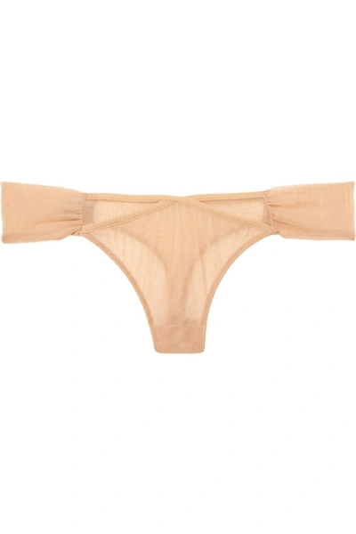 Adina Reay Fran Stretch-tulle Thong In Neutral