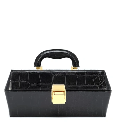 Staud Lincoln Embossed Leather Tote In Black