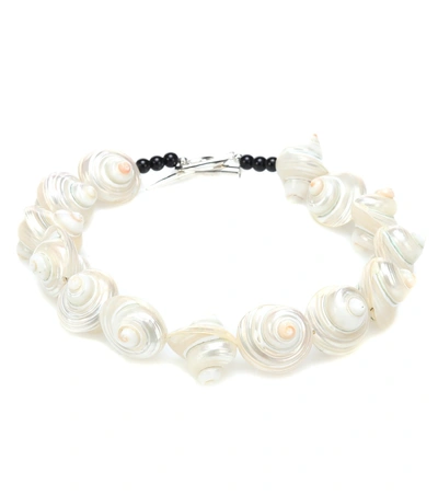 Sophie Buhai Shell Collar With Sterling Silver Detailing In White