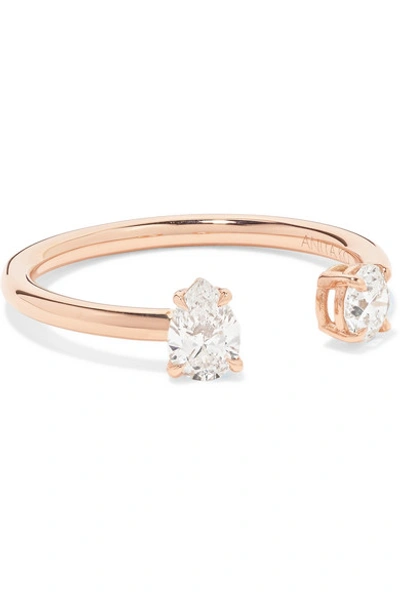 Anita Ko Split 18-karat Rose Gold Diamond Ring