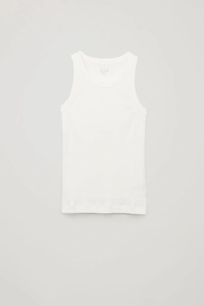 Cos Ribbed Vest Top In White