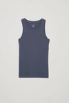 Cos Ribbed Vest Top In Blue