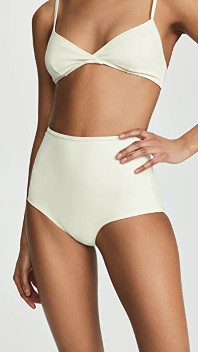 Solid & Striped X Sloane Stephens Jozy Bikini Bottom In Gold Zebra Jacquard