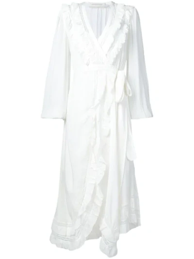Zimmermann Moncur Ruffled Silk-chiffon Midi Dress In White
