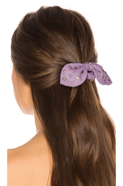 Lele Sadoughi Crystal Woven Scrunchie In Purple. In Lilac