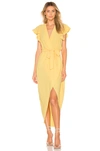 Amanda Uprichard Martinique High/low Faux-wrap Dress In Lanai