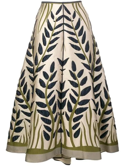 Fendi Embroidered Flared Skirt In Qe Color Block