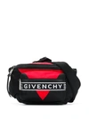 Givenchy Logo Stripe Shoulder Bag In Nero Rosso