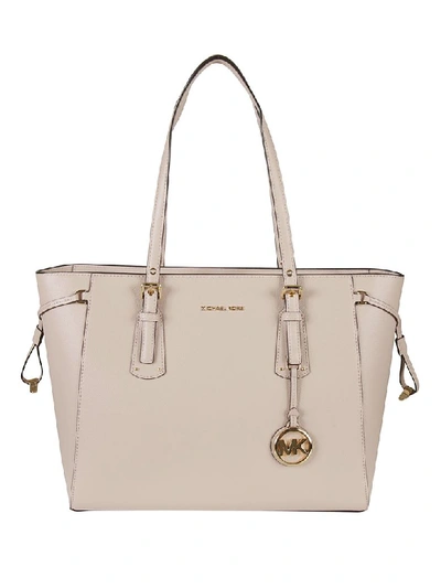 Michael Kors Voyager Leather Tote Bag In Soft Pink