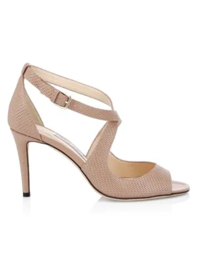 Jimmy Choo Emily Crossover Patent Leather Sandals In Ballet