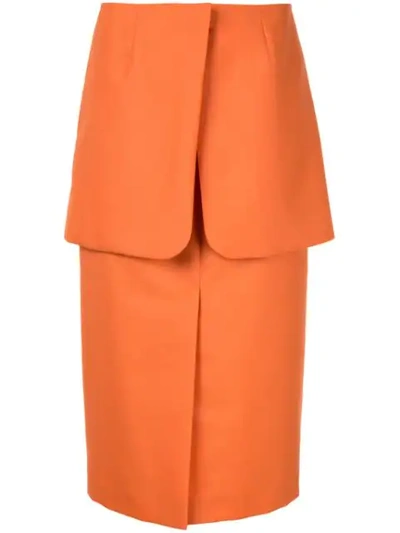 Irene Pencil Skirt In Orange