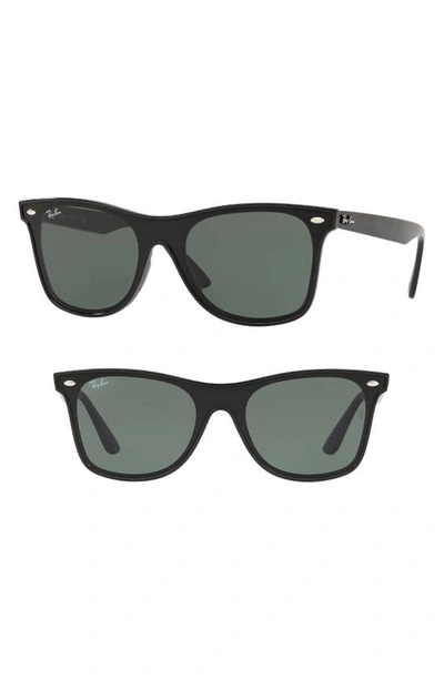 Ray Ban Blaze 41mm Wayfarer Sunglasses In Black Solid
