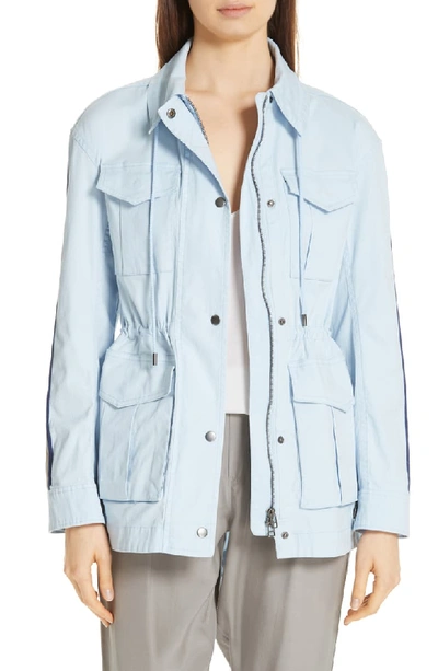 Atm Anthony Thomas Melillo Cotton Twill Field Jacket With Stowaway Hood In Powder Blue