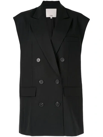 Tibi Structured Waistcoat In Black