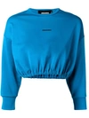 Dsquared2 Logo Print Cropped Sweater In Blue