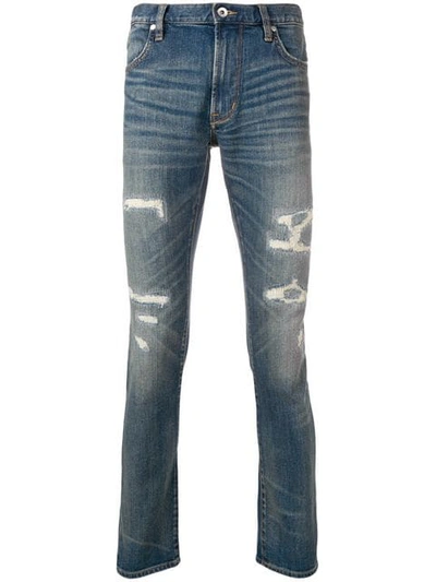 John Varvatos Slim Distressed Jeans In Blue