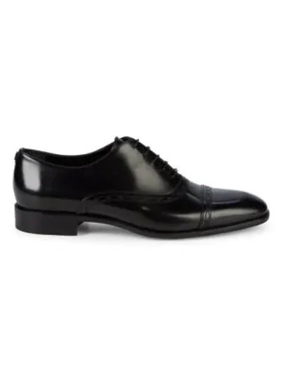 Roberto Cavalli Lace-up Leather Oxfords In Black