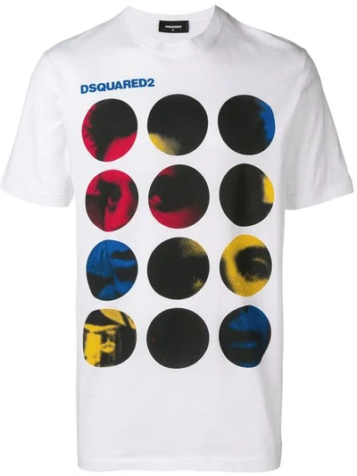 Dsquared2 Circle Face 4 T-shirt In White