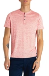 Good Man Brand Slim Fit Linen Henley In Hibiscus Heather