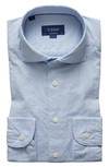 Eton Soft Casual Contemporary Fit Solid Cotton & Silk Shirt In Medium Blue