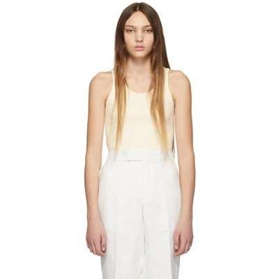 Helmut Lang Off-white Wide Rib Tank Top In Ivory