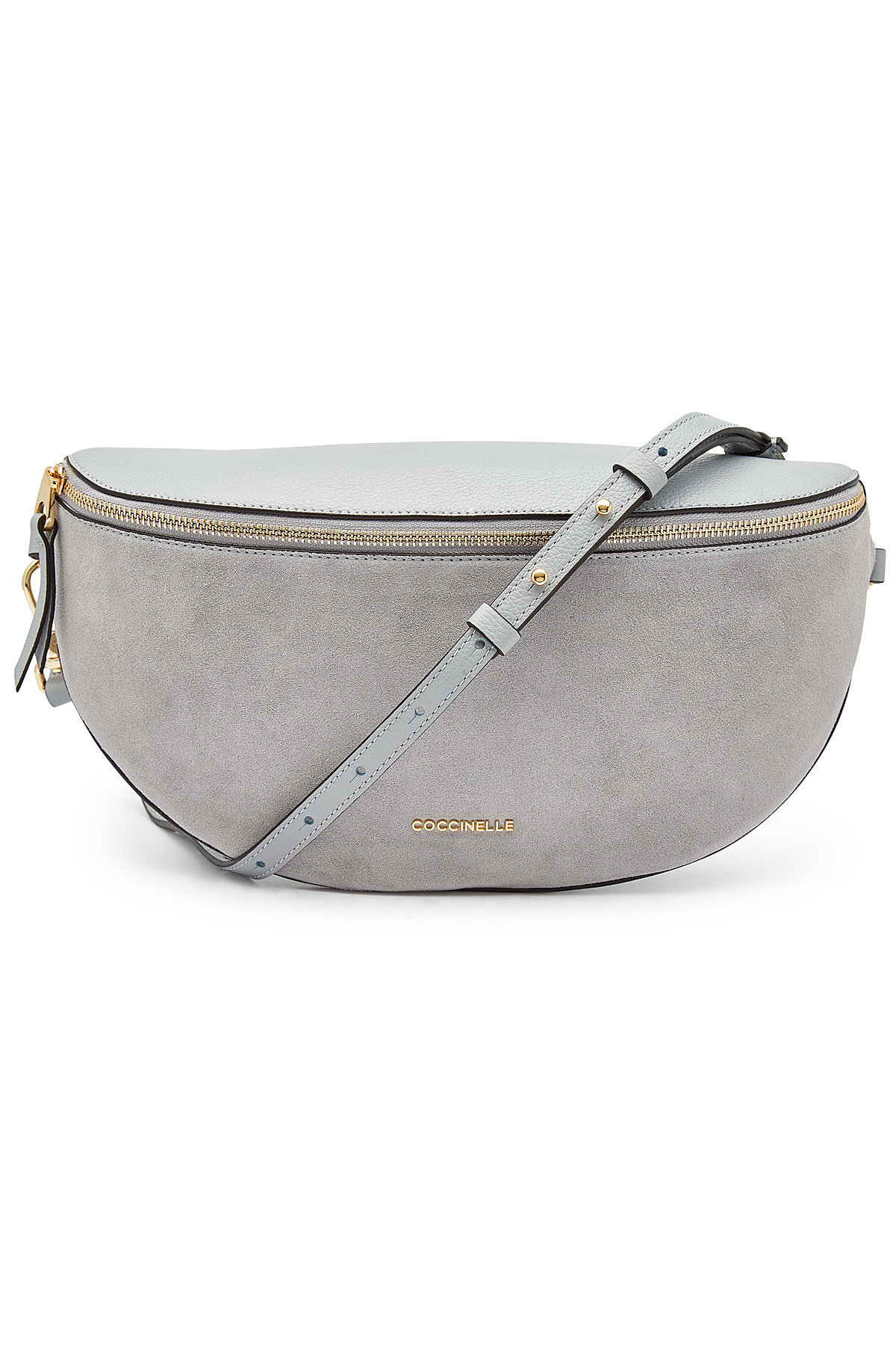 grey suede shoulder bag