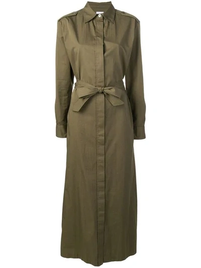 Harris Wharf London Maxi Shirt Dress In Green | ModeSens