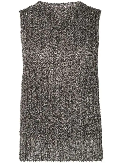 Isabel Marant Lurex Knit Tank Top In Metallic