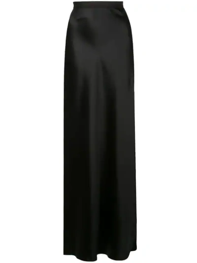 Nili Lotan Long Slip Skirt With Side Slit In Blk