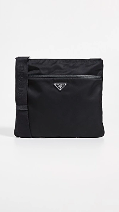 Pre-owned Prada Nylon Messenger Bag In Black