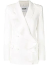 Msgm Ruffle Blazer In White