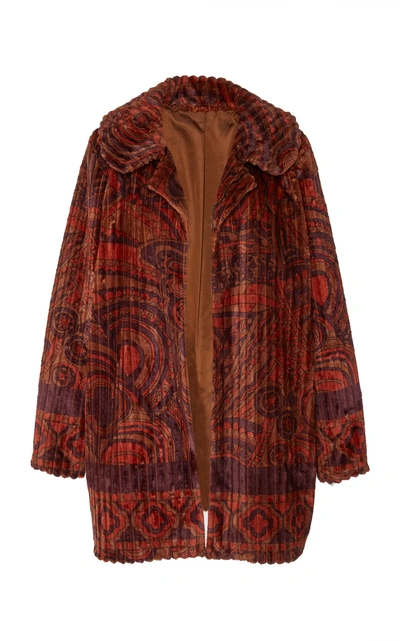 Anna Sui Psychedelic Swirl Faux Fur Coat In Multi